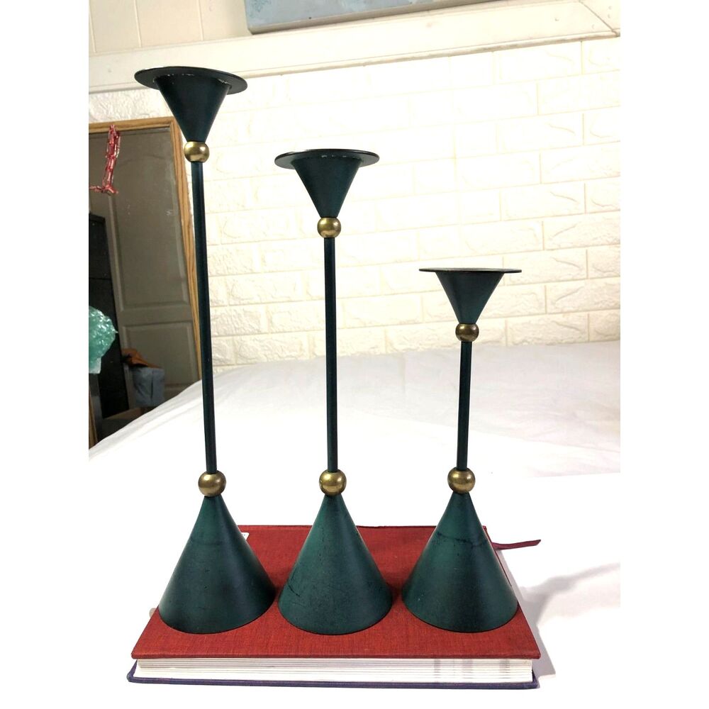 Rare Vintage IKEA Konfetti Candlestick Set 3 Anna Efverlund Postmodern Memphis